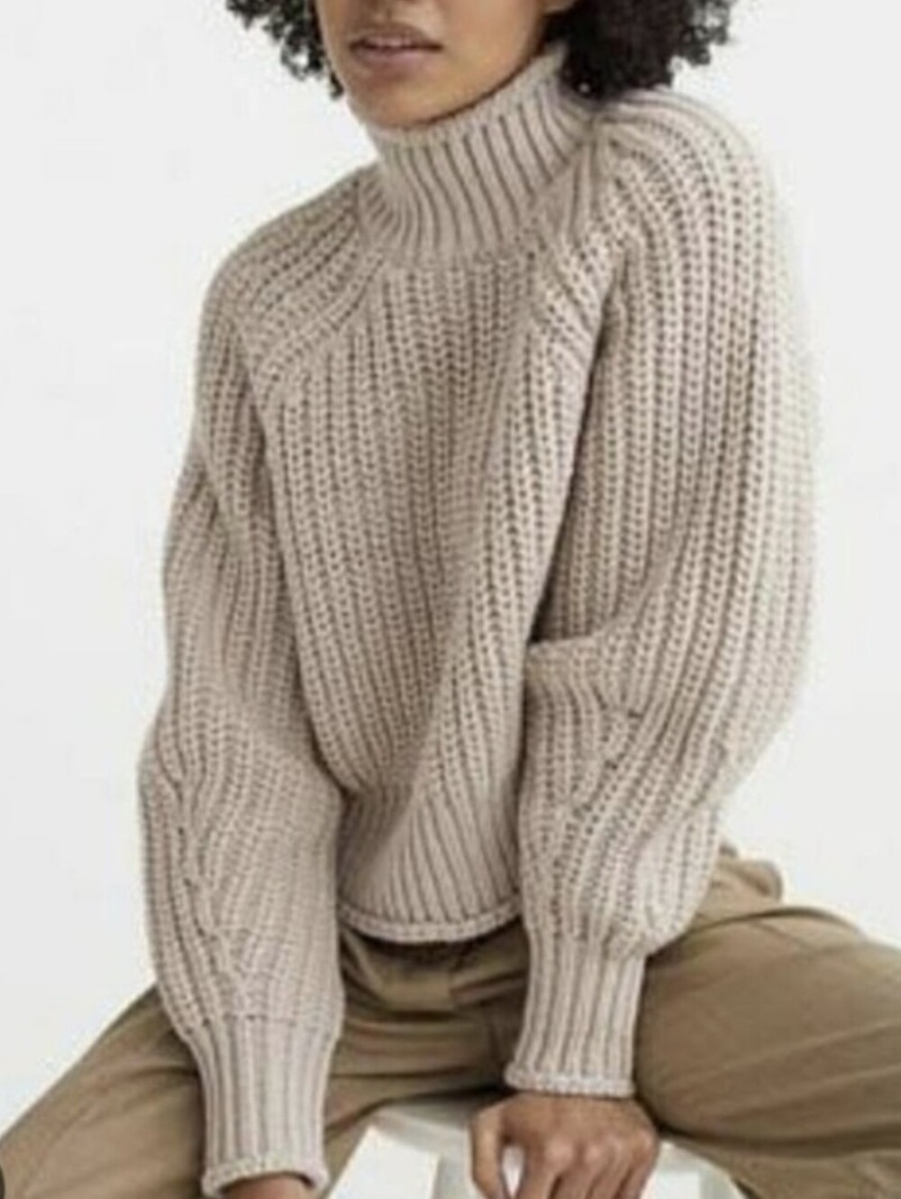 H&M Chunky Ribbed TurtleneckSweater - Light Gray - Picture 7 of 7